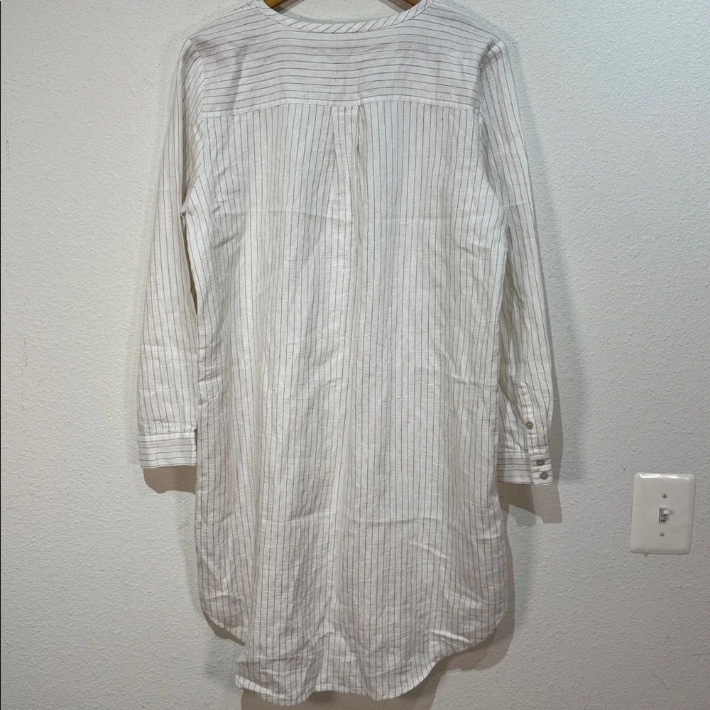Eileen Fisher Beige and White Striped Shirt never worn size Medium - Picture 5 of 9